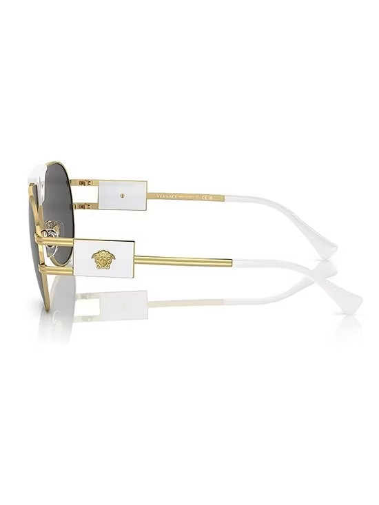 แว่นตากันแดดผู้ชายรุ่น 0VE2252-147187 สีขาวและทอง - Image 2